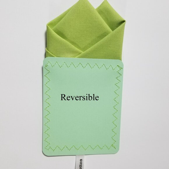 New - Avocado Green Cotton Pre-Folded Pocket Square Handkerchief Insert - Picture 4 of 6